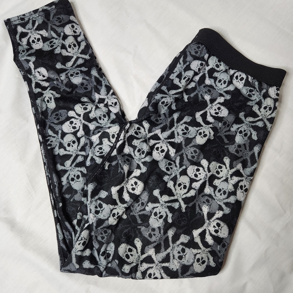 Skull & Crossbones leggings Youth Large Skeleton Halloween